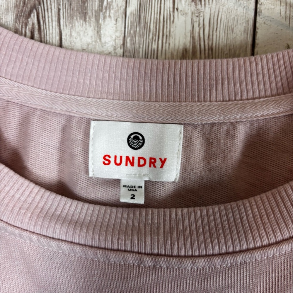Sundry 'Amour' Pale Pink Crewneck Sweatshirt - Picture 3 of 5